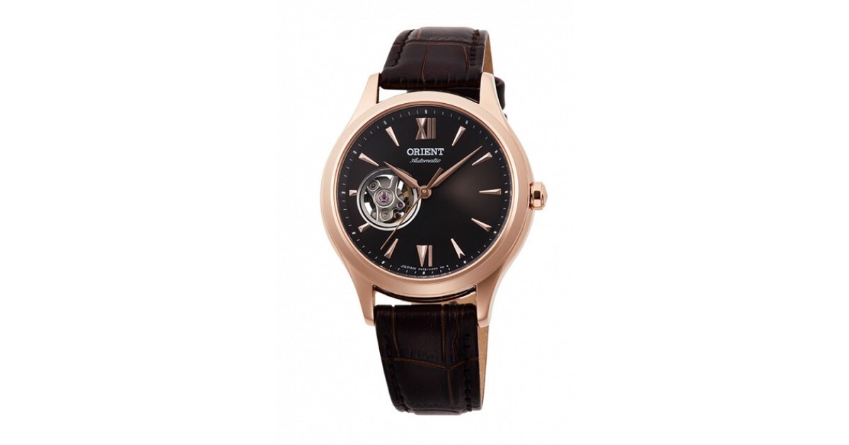 Orient 東方 Automatic Mechanical Open Heart  Brown Dark Brown/Dark Brown RN-AG0727Y , Silver White/Brown RN-AG0728S 女款自動腕錶,經典,機械,棕色
