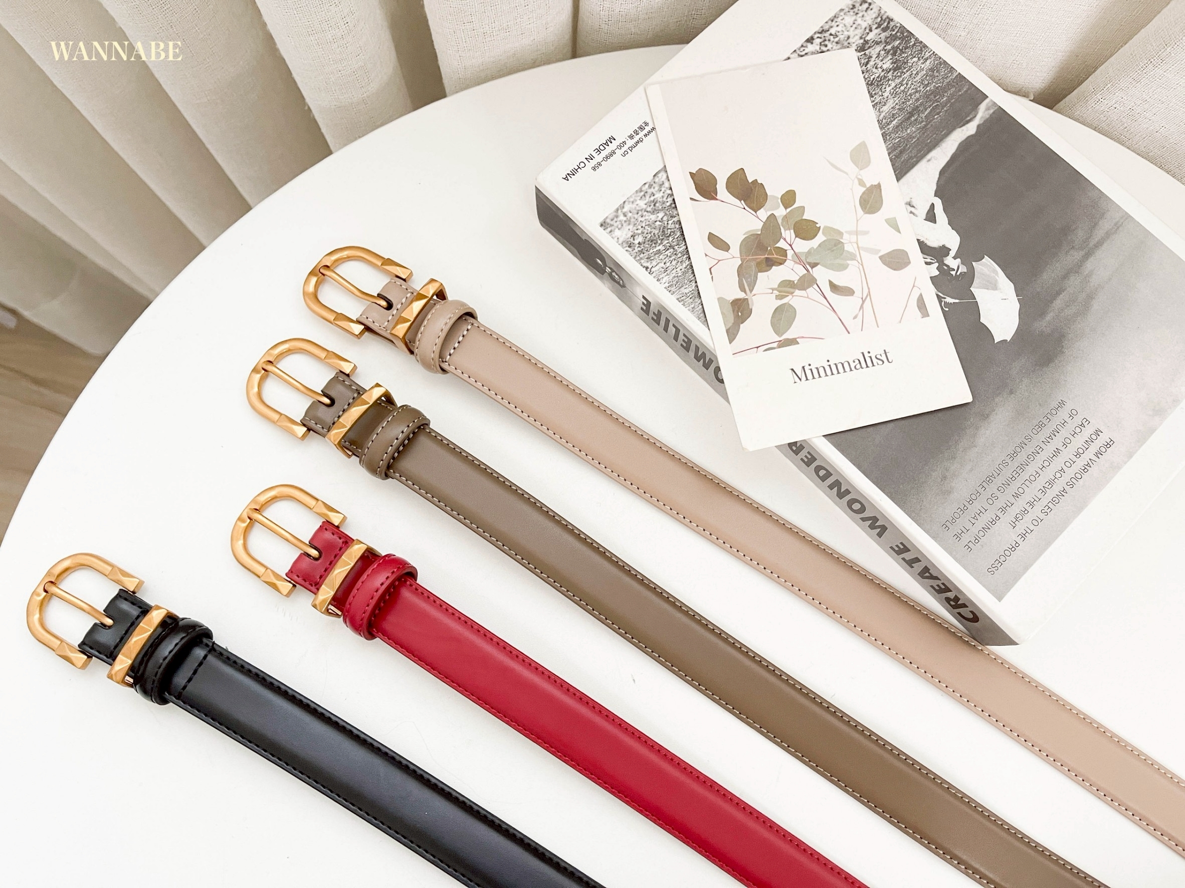 G6169-質感金扣百搭細皮帶