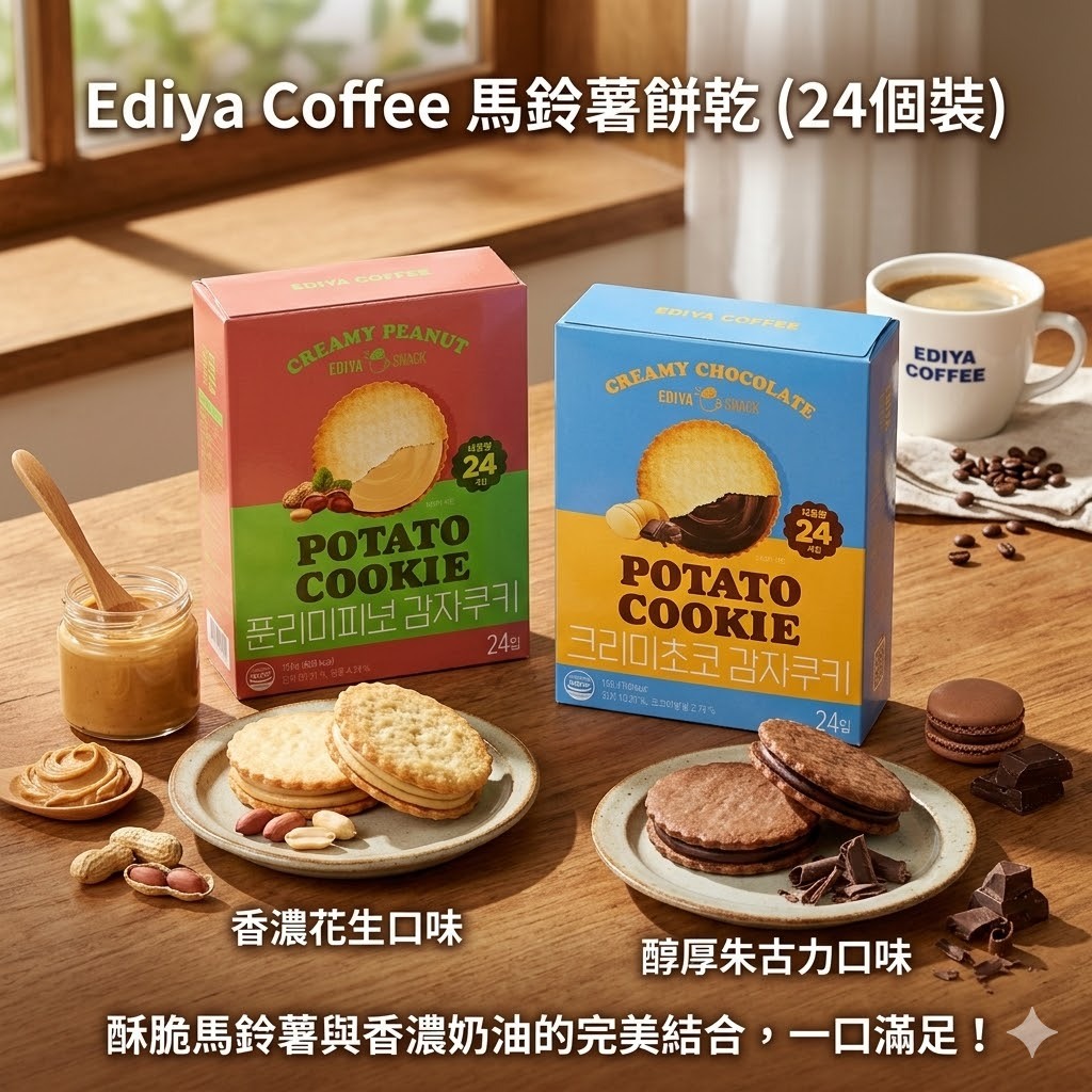 【直播】Ediya Coffee LX042503 馬鈴薯餅乾 (24個裝)