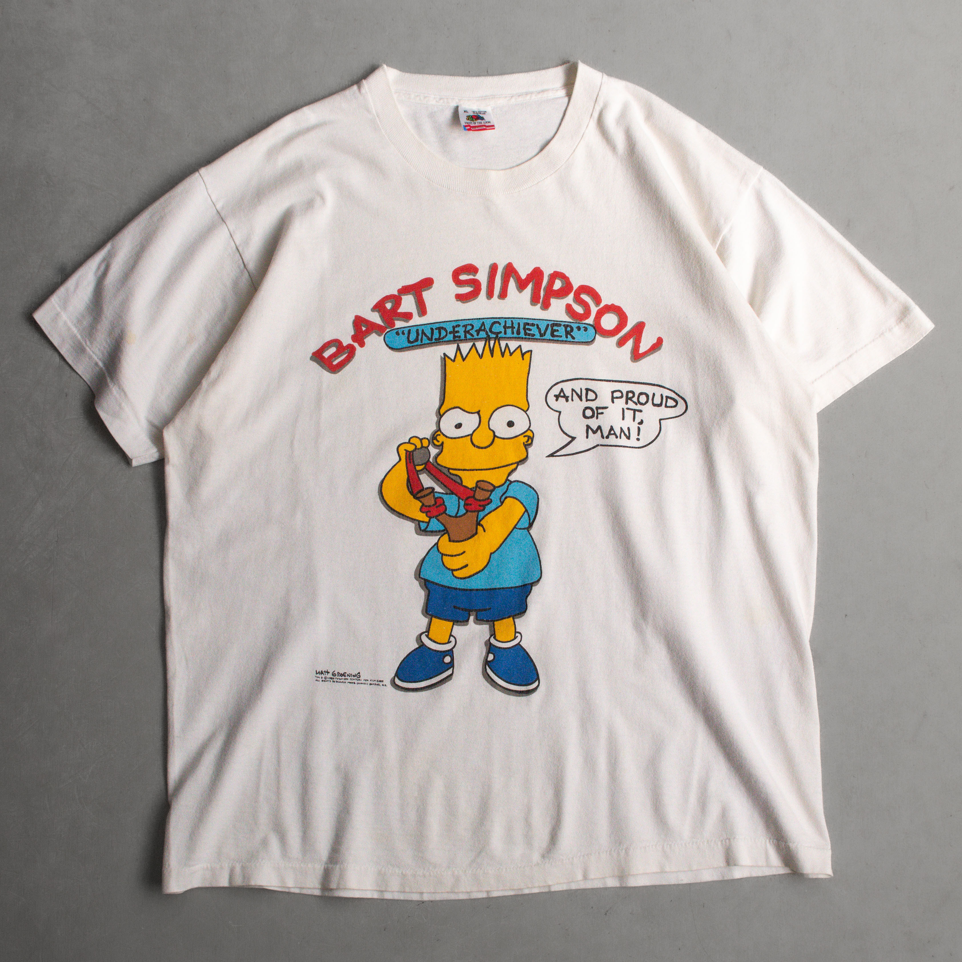 90S VINTAGE SIMPSON TEE 美國製 白色 辛普森 霸子 短袖 T恤