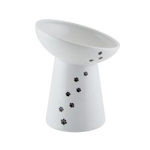 貓壹 Necoichi 寵物碗．貓貓快樂時光 斜淺口食物碗 L