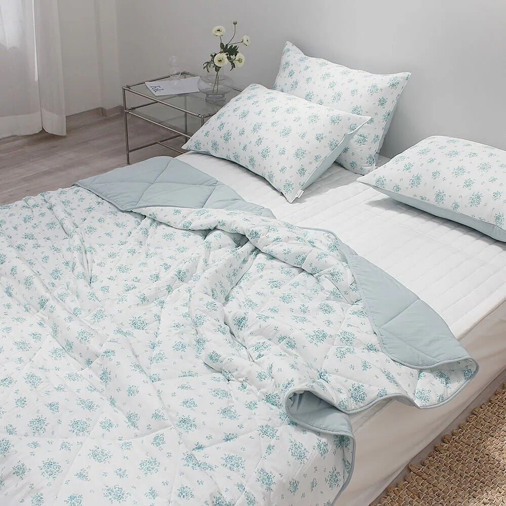 KQ6009 法式天絲淡印玫瑰花 *春夏薄被* (極細天絲)