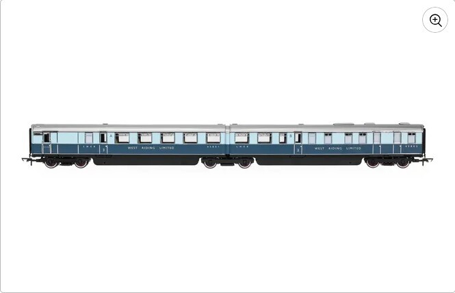 Hornby R40477 OO規 LNER - “西約克郡特快” - 三等製動車廂和三等廚房車廂 - 客車車廂套裝