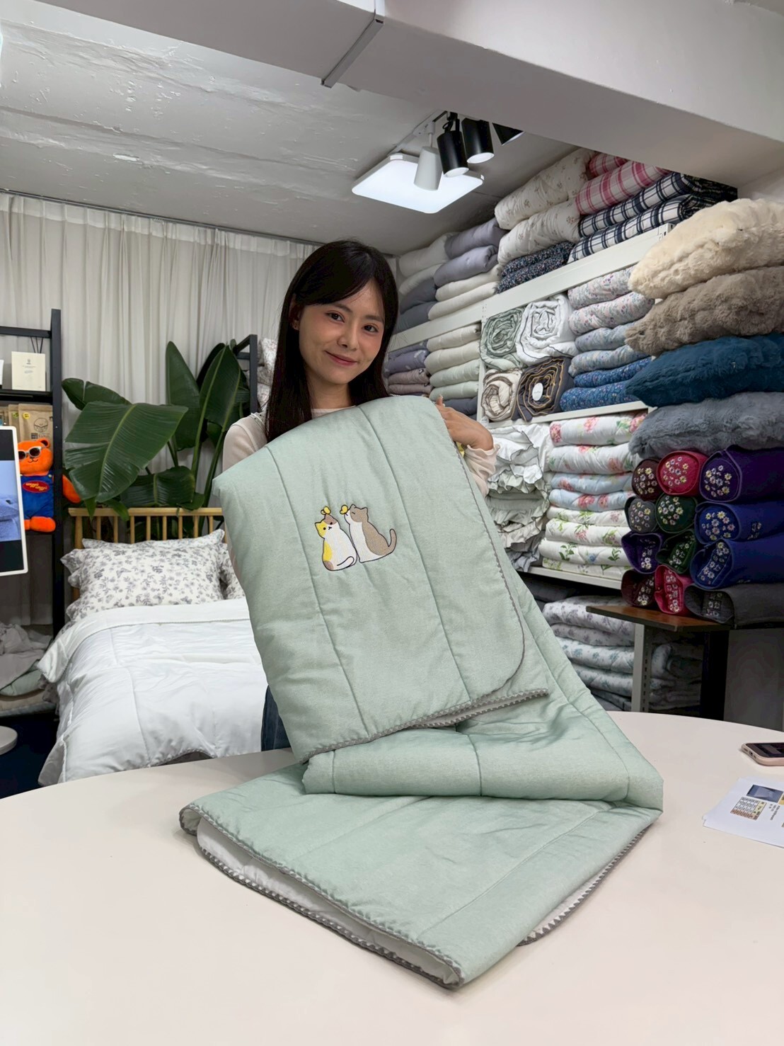 KQ2506 相親相愛竹纖維刺繡貓貓 (被: Single)