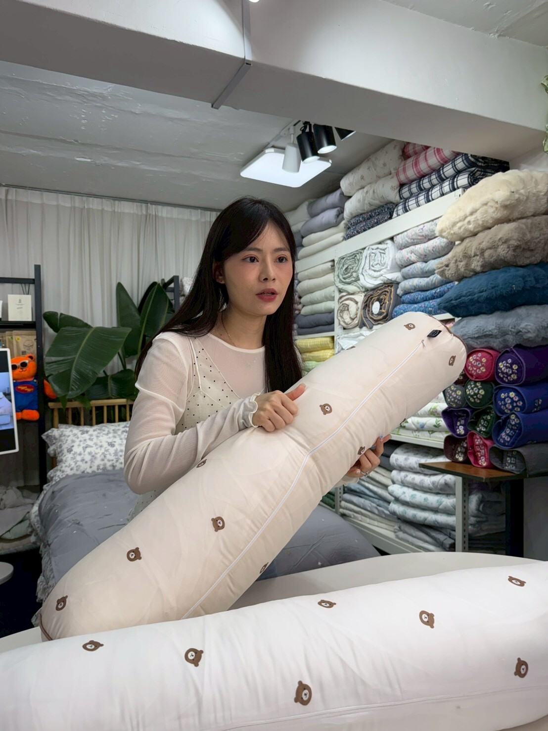 KQ4317 大冰可可熊長抱枕 (韓國產涼感紗)