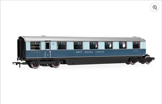 Hornby R40478 OO規 LNER - “西約克郡特快” - 雙節敞篷頭等車廂 - 車廂套裝