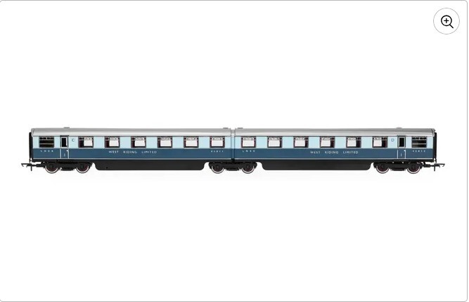 Hornby R40478 OO規 LNER - “西約克郡特快” - 雙節敞篷頭等車廂 - 車廂套裝