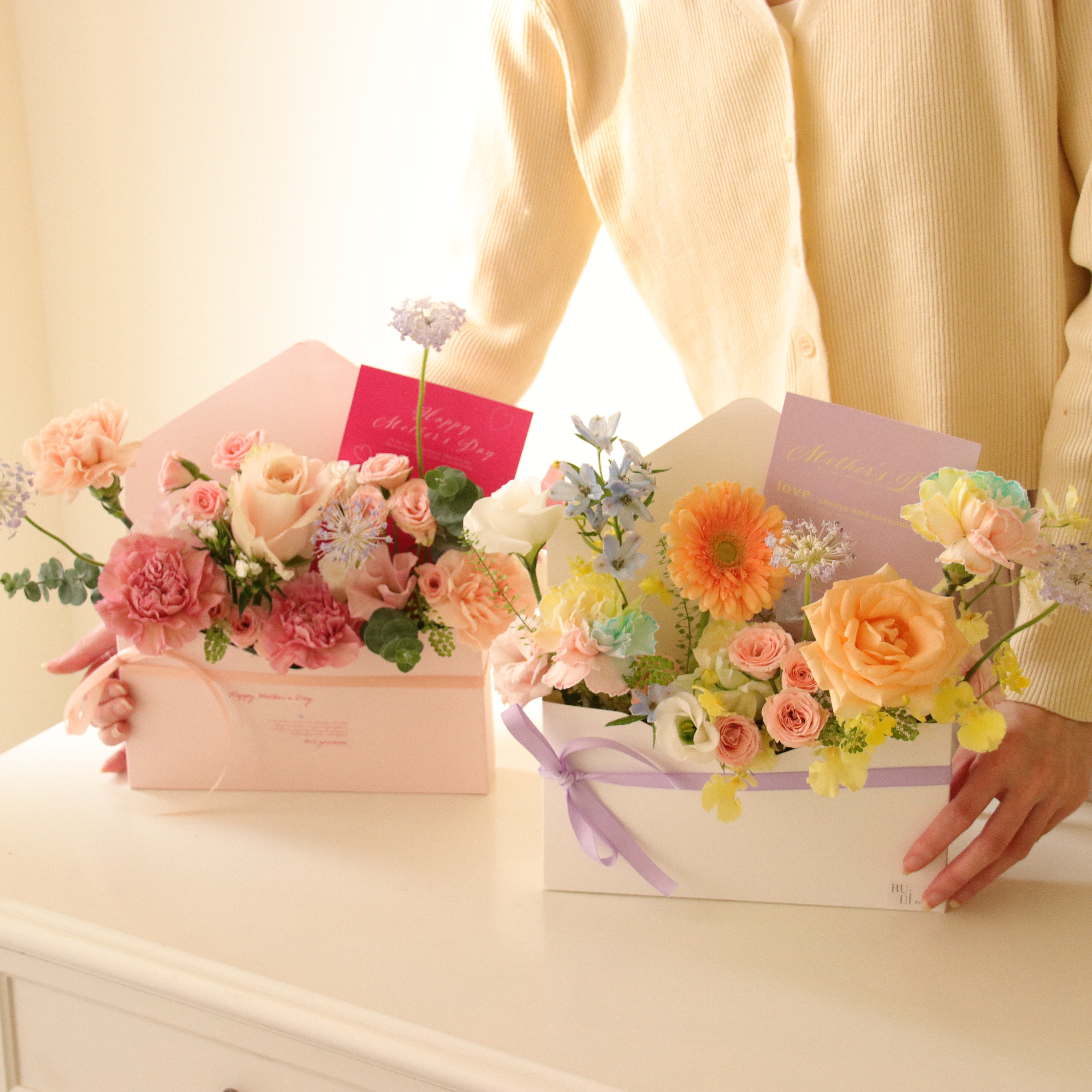 母親節限定-康乃馨信封花盒