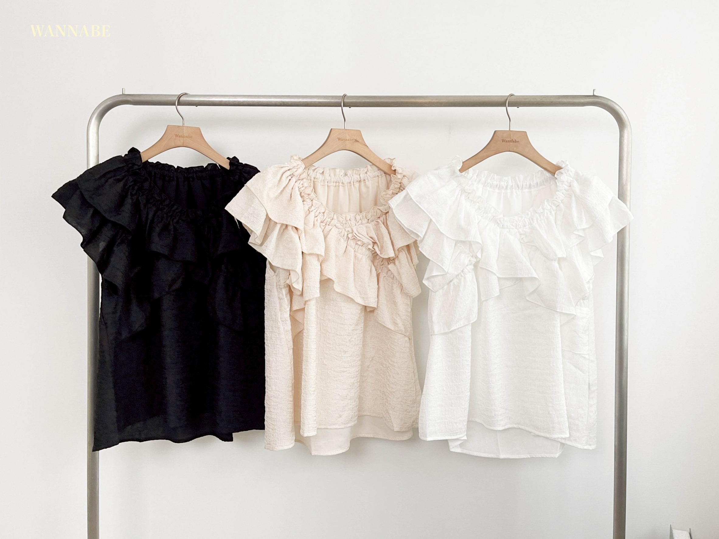 G6184-荷葉層次綁帶上衣