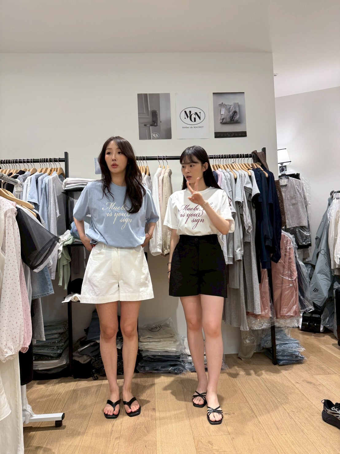 MN6119 休閑撞色印花軟綿棉Tee