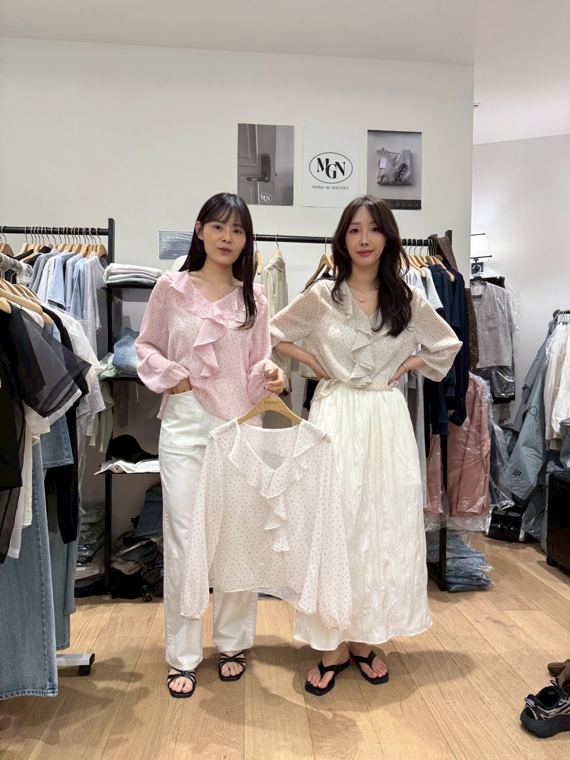 MN6121 小碎花雪紡紗Ruffle上衣