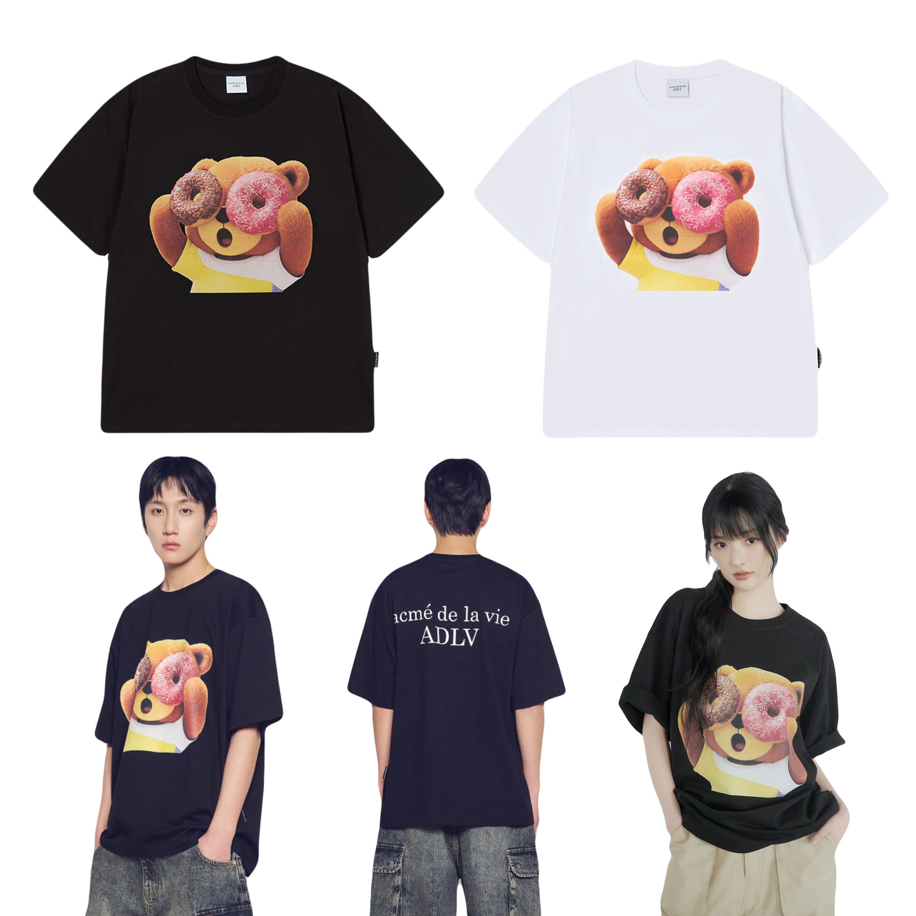 【11】ADLV AC BEAR DONUT BABY FACE SHORT SLEEVE T-SHIRT (4個尺碼 / 2色選擇)