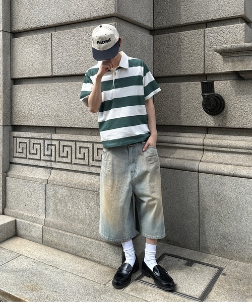 <帥..> 日本 限定 kutir 丹寧 潑漆 仿舊 七分褲 兩色