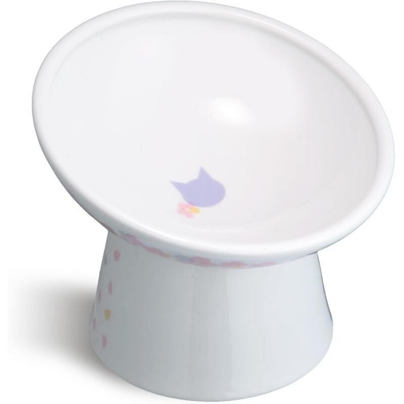 貓壹 Necoichi 寵物碗．2026年櫻花特別版 斜淺口食物碗 M