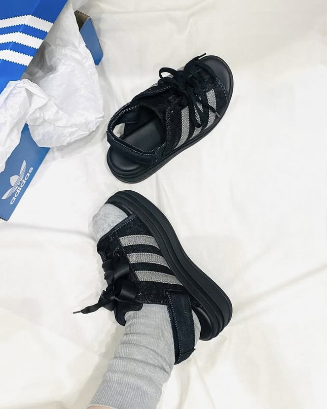 ADIDAS GAZELLE BOLD SANDALS 丹寧系列 黑灰 涼鞋 厚底 增高 解構 女鞋 KI0007 / 預購