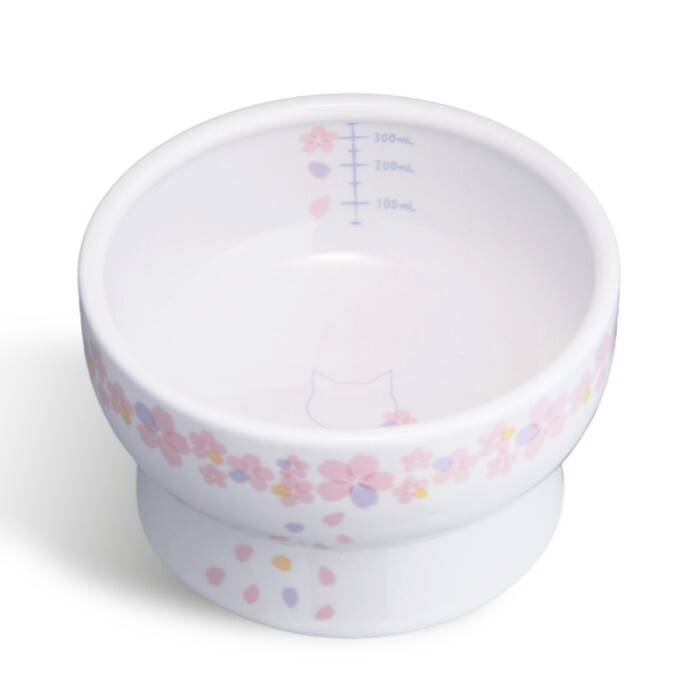 日本直送 貓壹Necoichi 貓貓高腳瓷水碗 - 櫻花特別版(2026年)