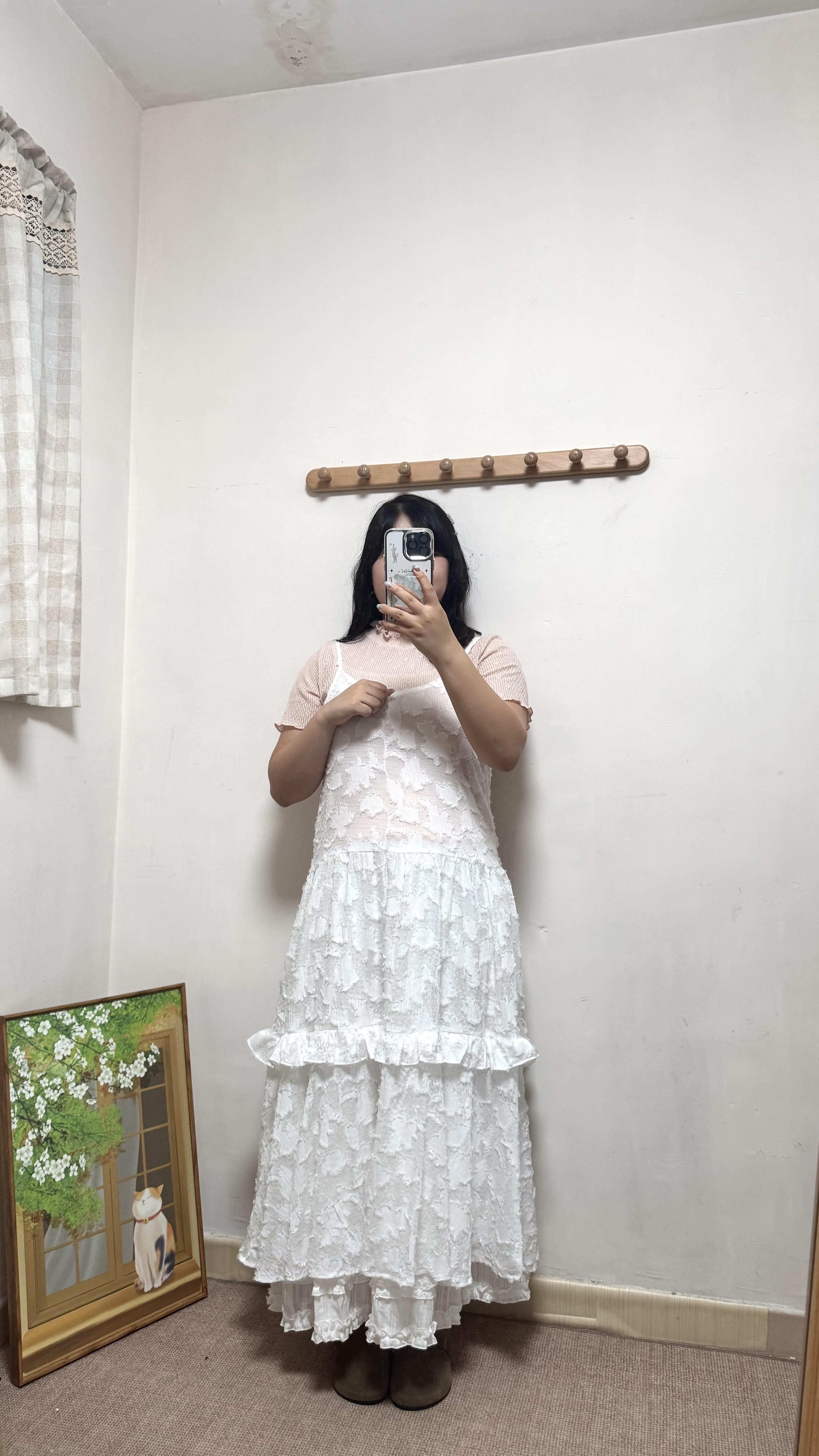 花紋花邊吊帶長layer