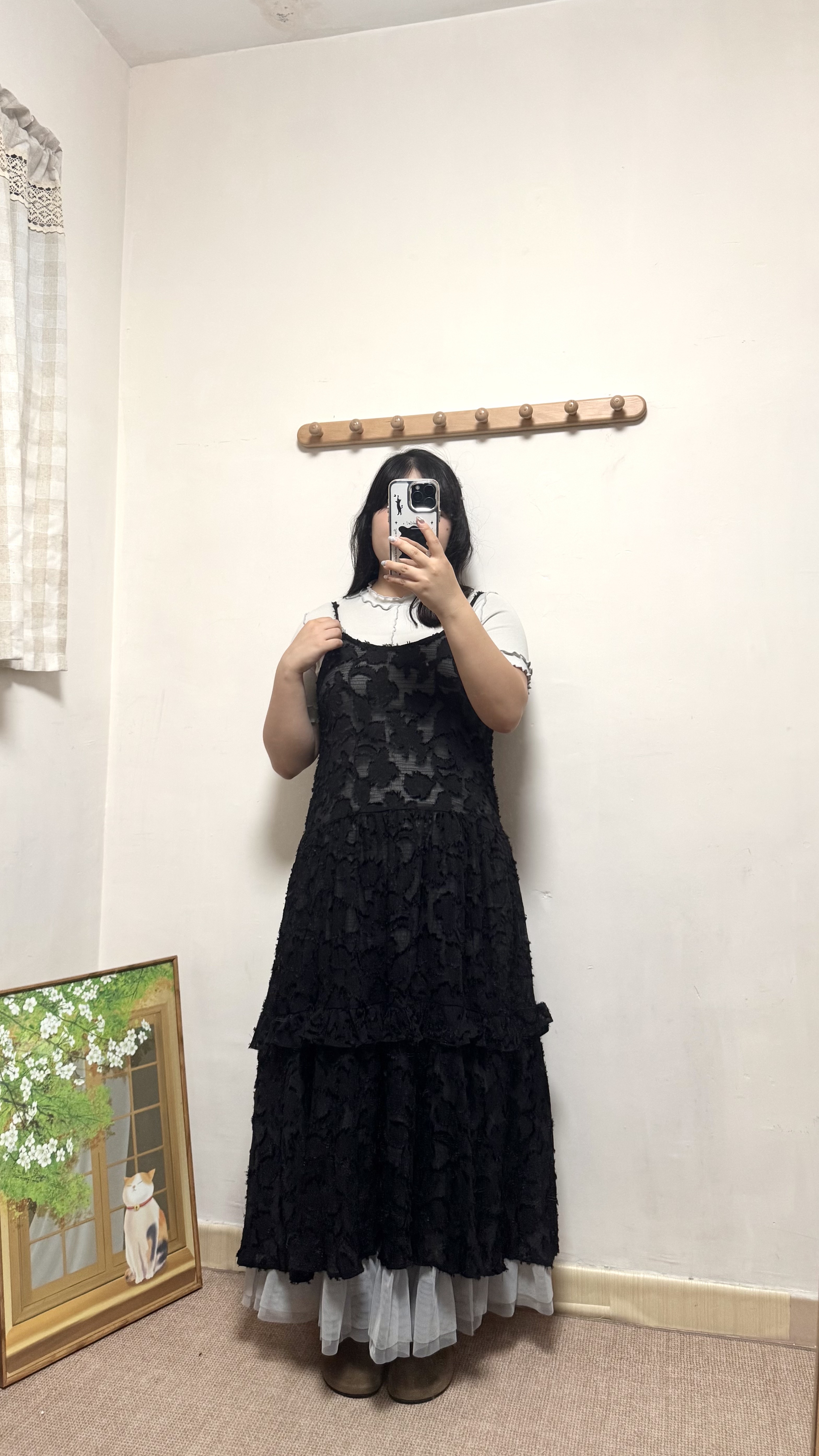 花紋花邊吊帶長layer