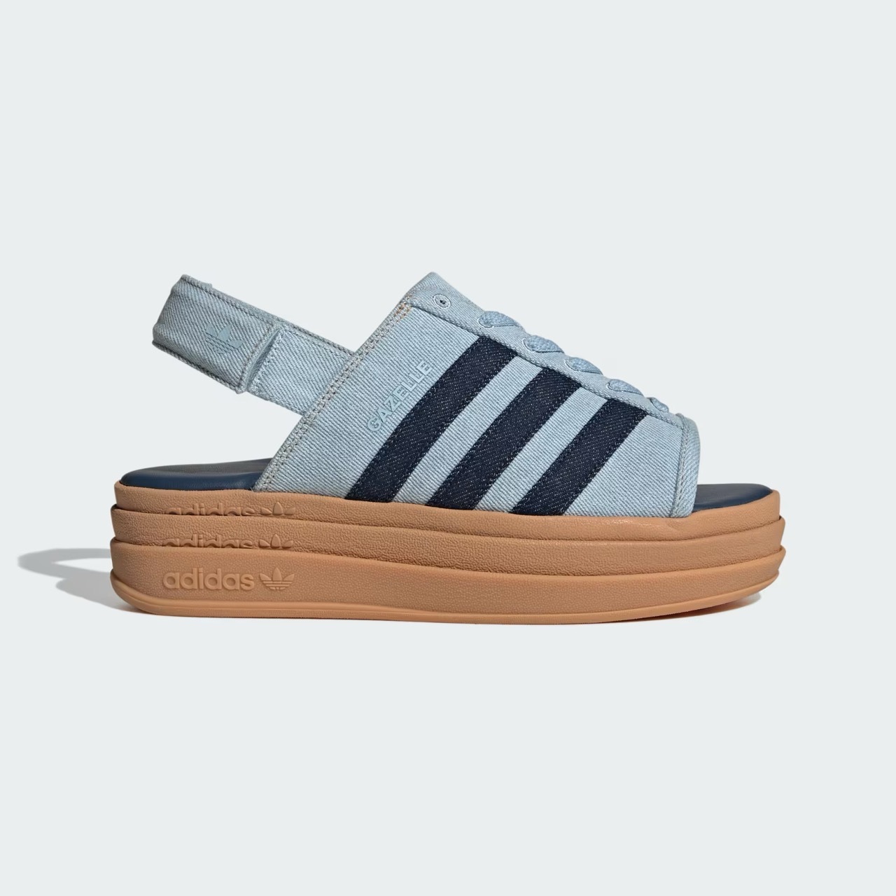 ADIDAS GAZELLE BOLD SANDALS 丹寧系列 牛仔藍 涼鞋 厚底 增高 解構 女鞋 KI0008 / 預購