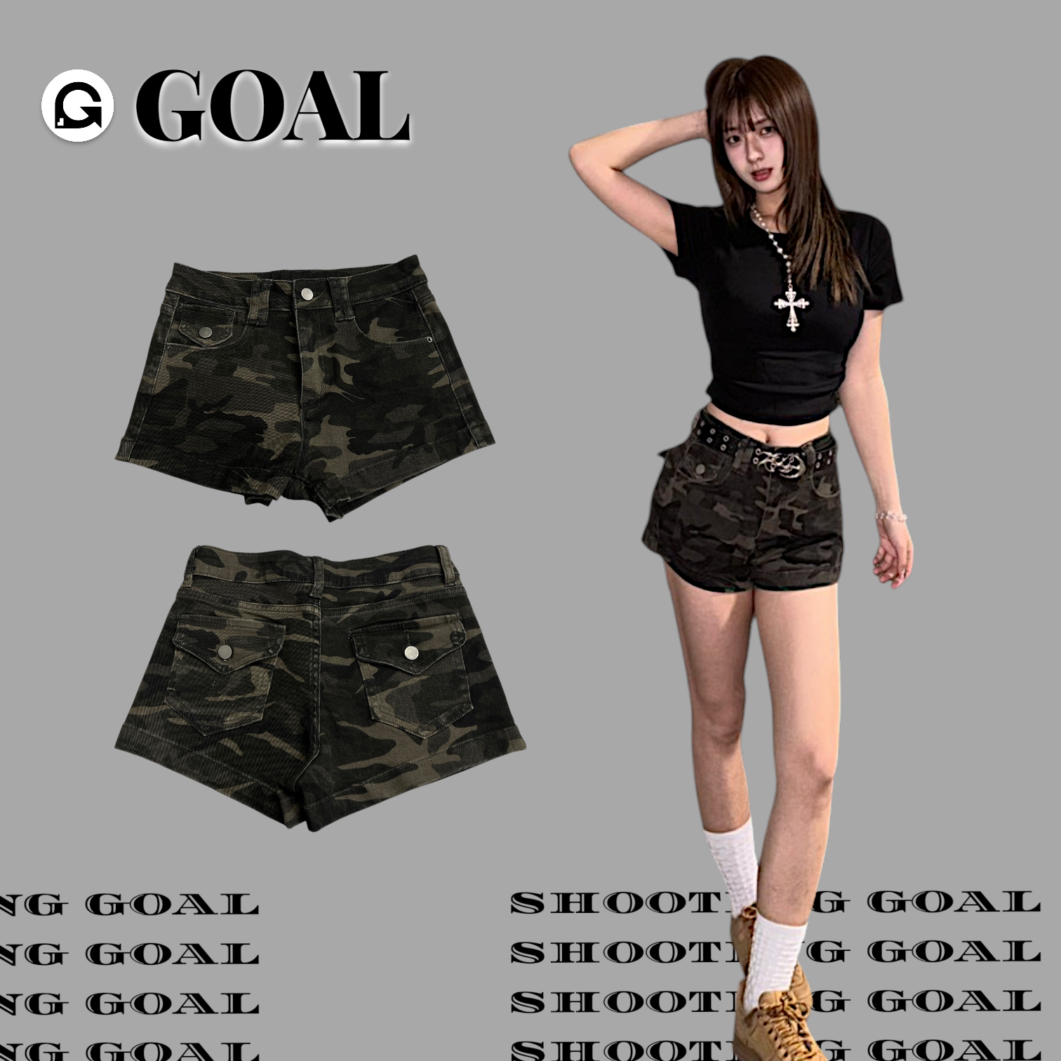 (GOAL) 工裝迷彩短褲 DT 384