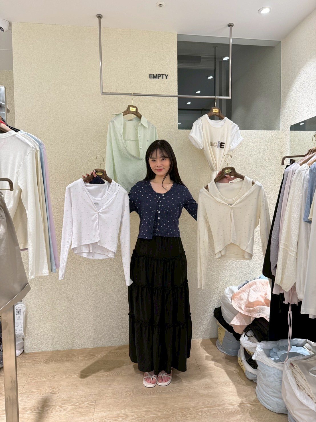 EP6111 U領背心長袖外套