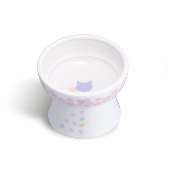 日本直送 貓壹Necoichi 貓貓高腳瓷小食碗 - 櫻花特別版(2026年)