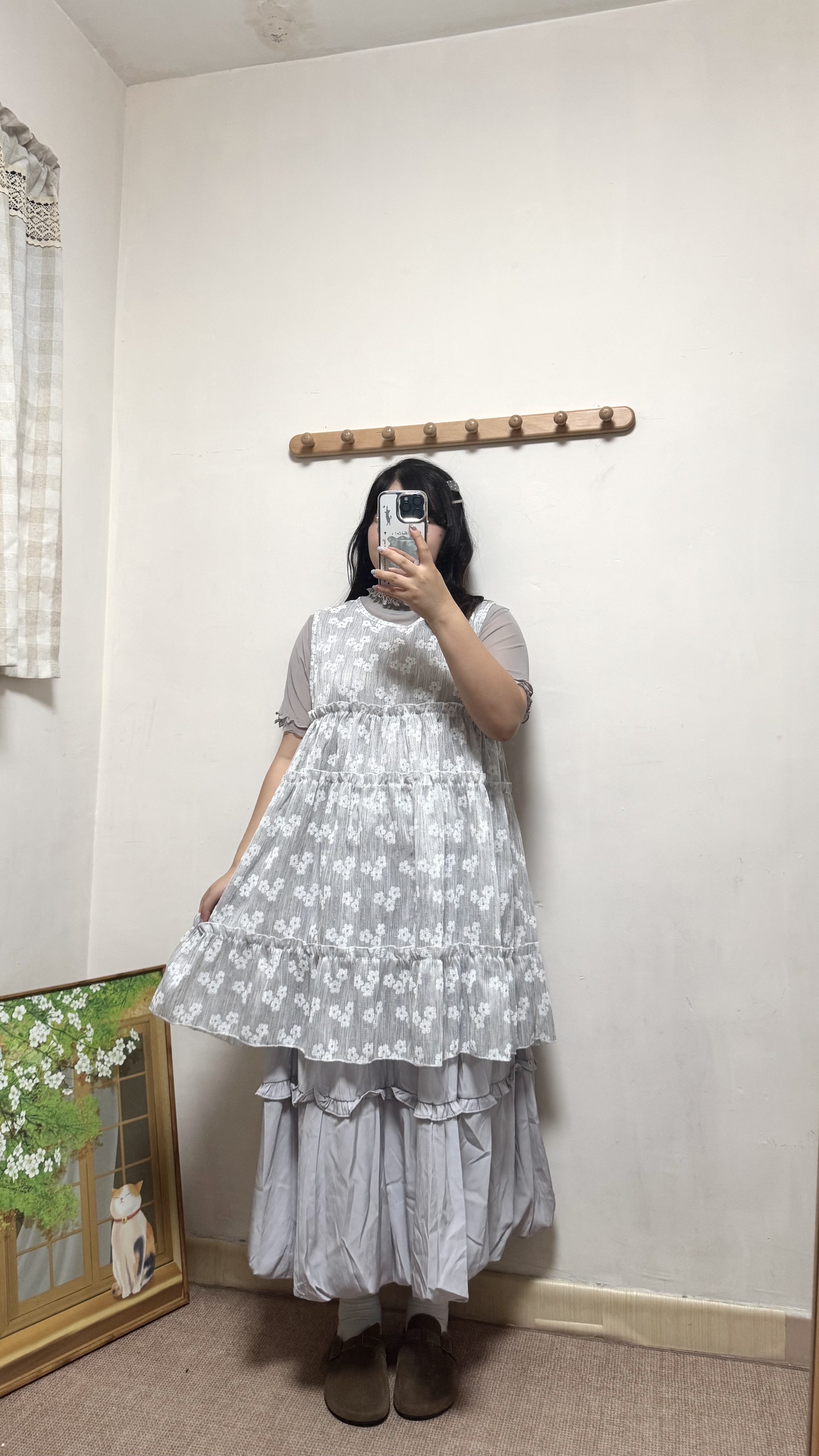 垂感花邊泡泡裙