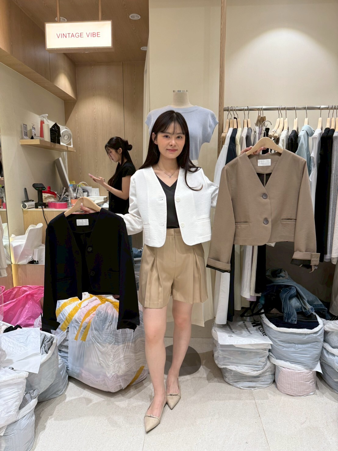 VV6114 無領短版西裝外套