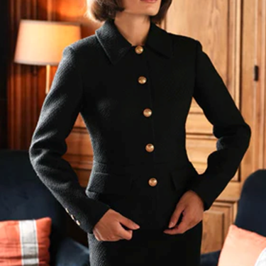 1GL0426-054 [GAALA] Blanche Short Coat Black (EU)