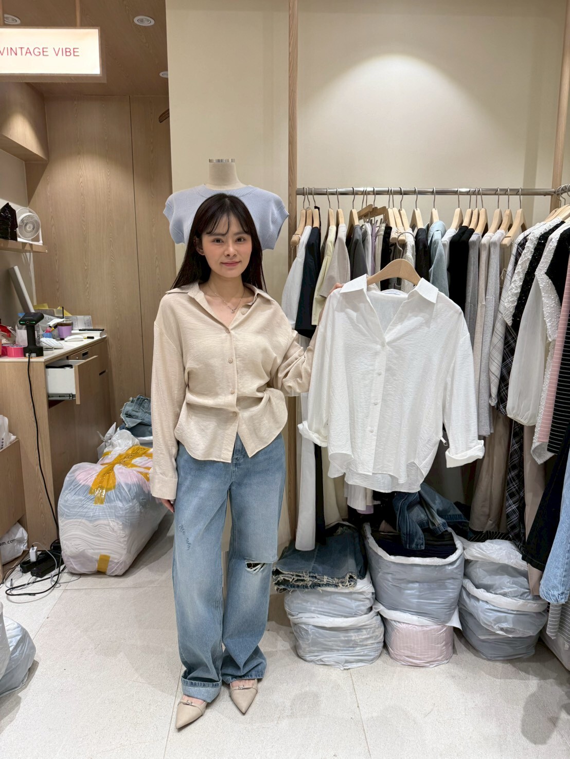 VV6120 隨性綁腰襯衫