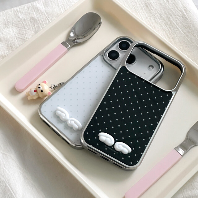 【預購】Nineteen Friday 3D 天使立體翅膀 點點 銀色環氧 MagSafe iPhone手機殼