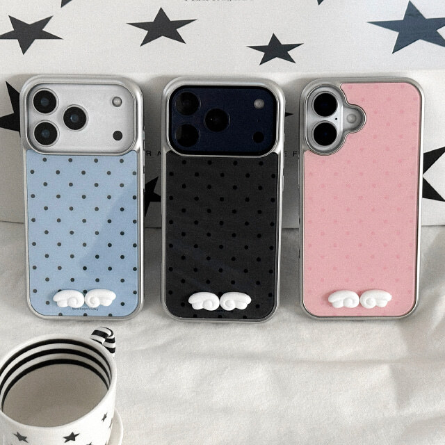 【預購】Nineteen Friday 3D 天使立體翅膀 點點 銀色環氧 MagSafe iPhone手機殼