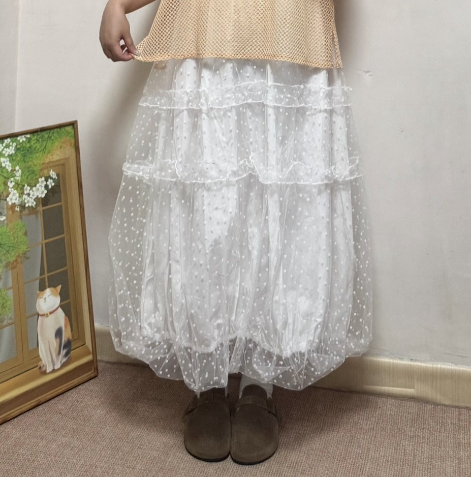 小花拼紗氣球裙