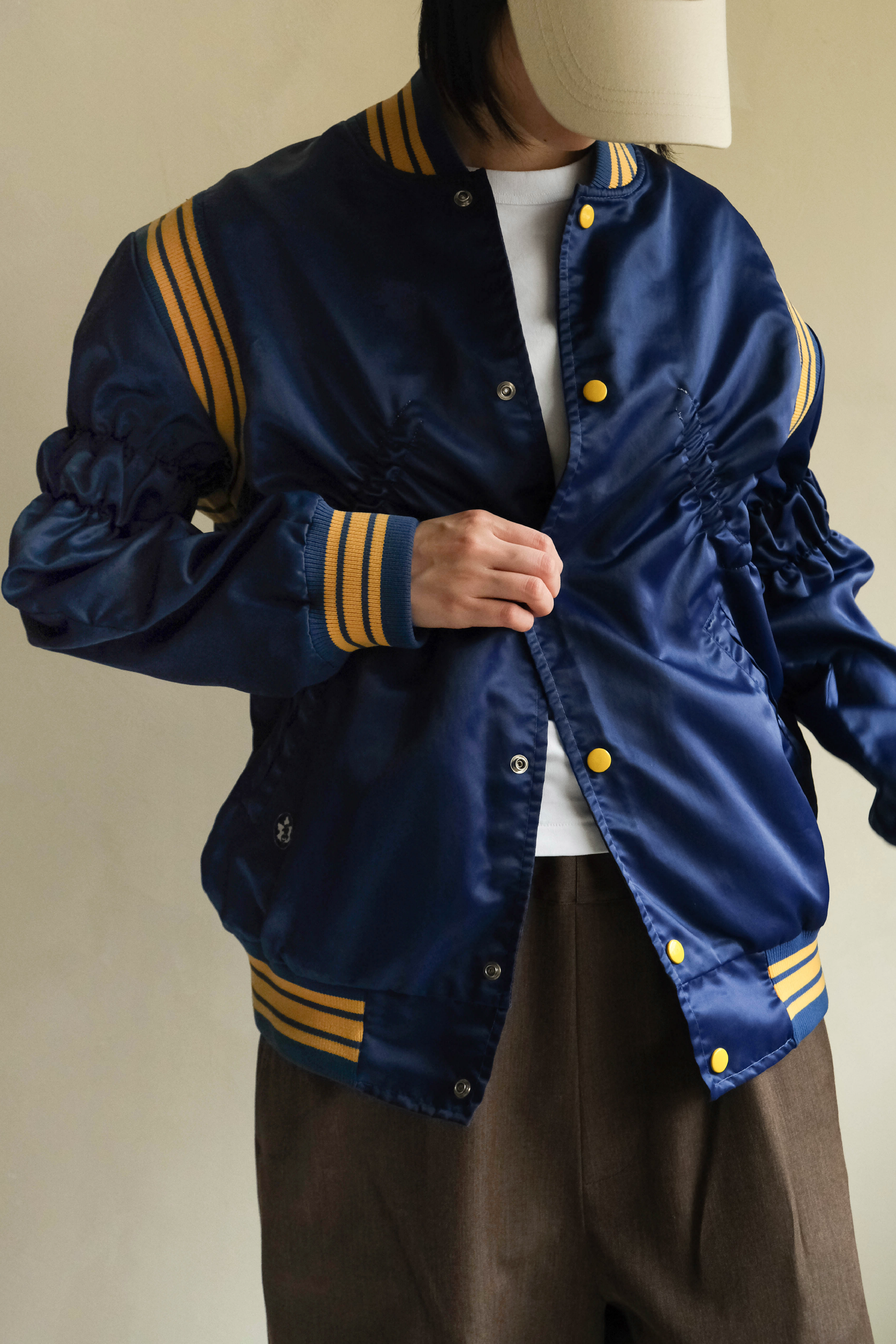 77 CIRCA CIRCA MAKE SHIRRING NYLON AWARD JACKET