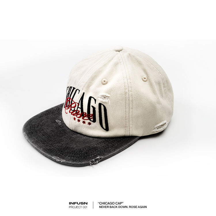 Chicago Cap - washed Ivory / Black