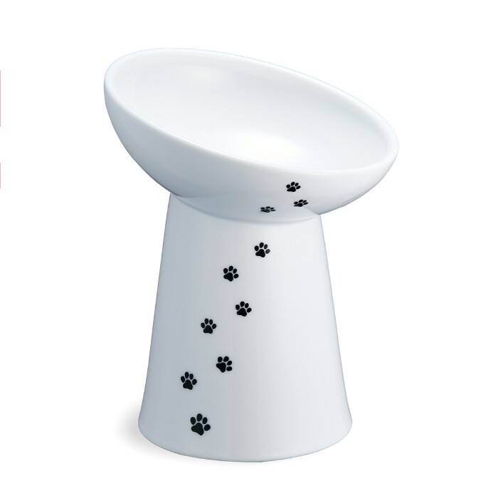 日本直送 貓壹Necoichi 貓貓快樂食光 - 斜淺口食碗L