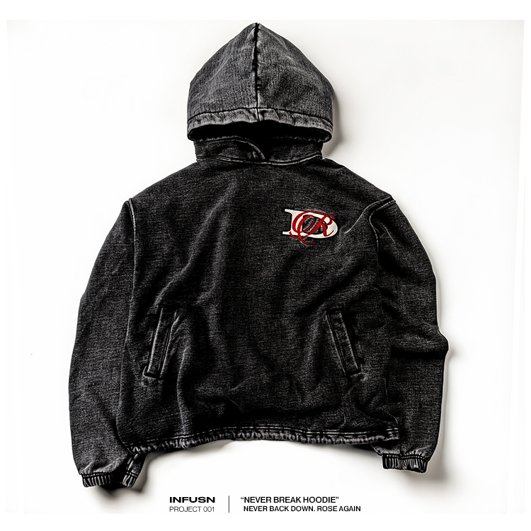 Never Break Hoodie - washed black