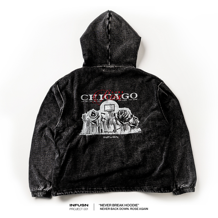 Never Break Hoodie - washed black