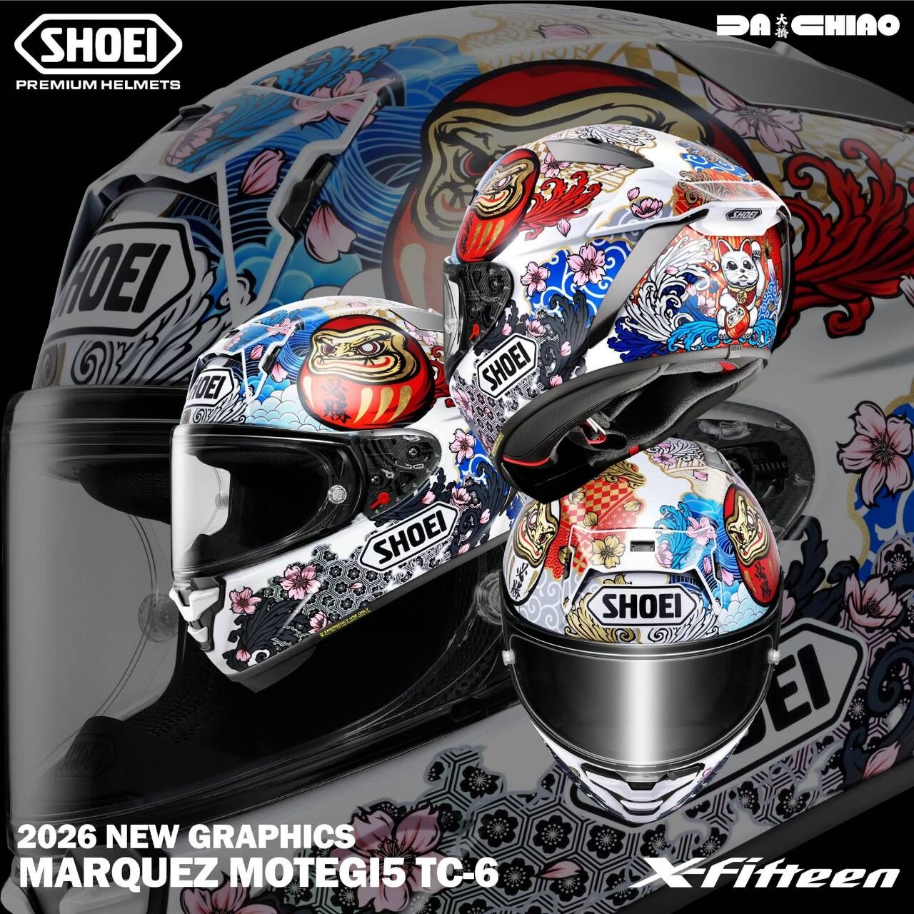 SHOEI X-FIFTEEN (X-15) MARQUEZ MOTEGI5 TC-6 招財貓