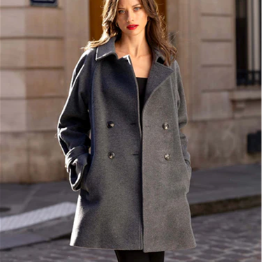 1GL0426-098 [GAALA] Francine Short Coat Grey Melange (EU)