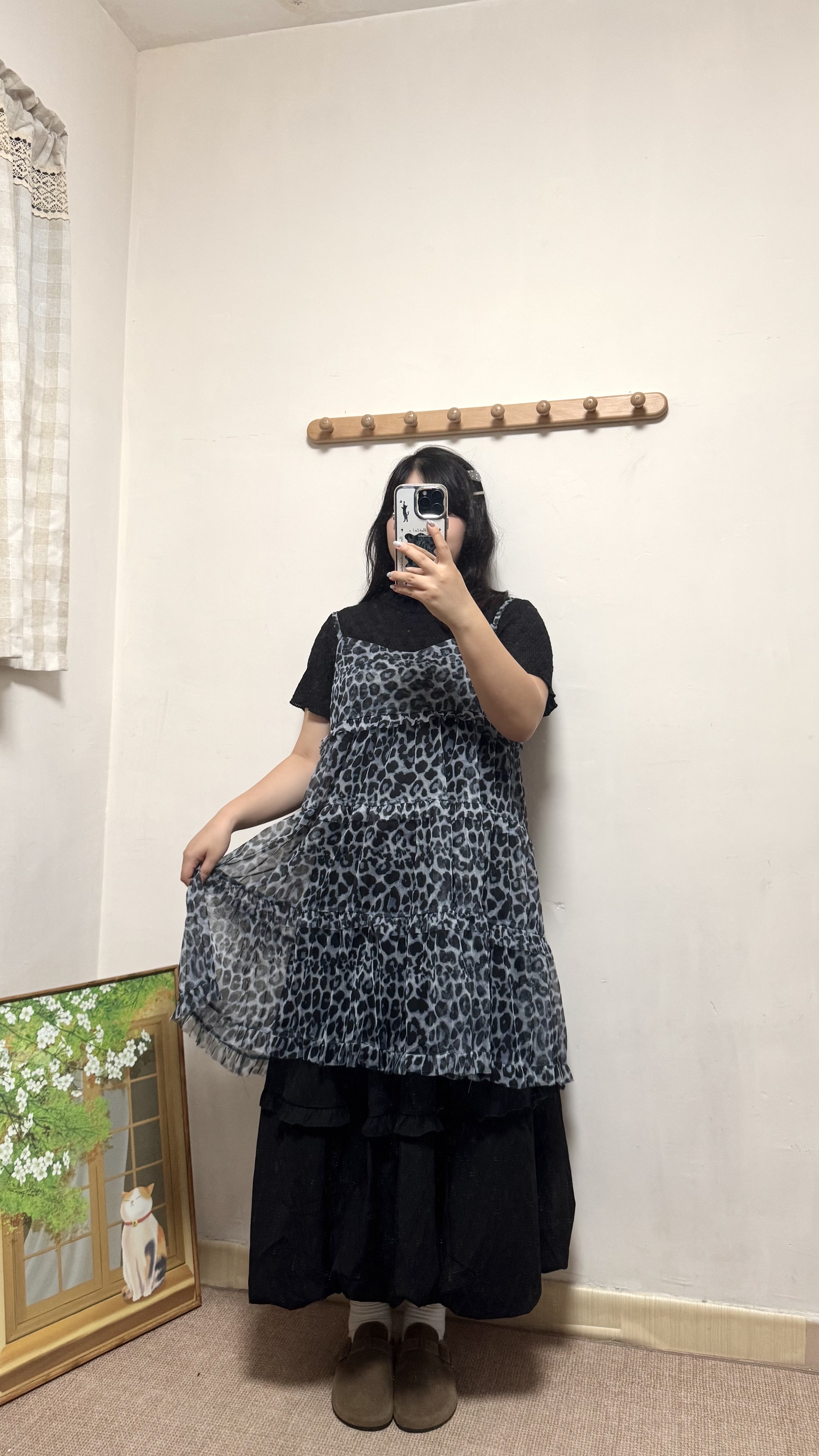 透身豹紋蛋糕吊帶外搭