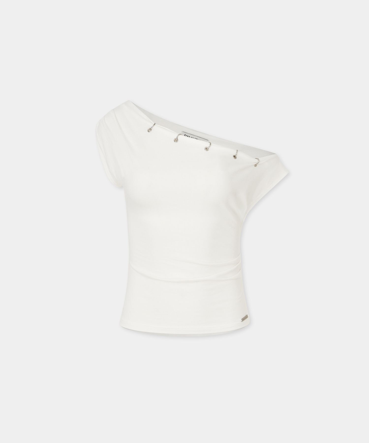 ÊTRE AU SOMMET 穿孔垂墜短袖上衣 ET25SSTSL07WH