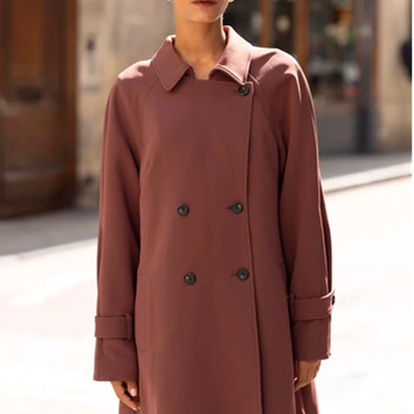 1GL0426-102 [GAALA] Francine Short Trench Coat Chocolate (EU)