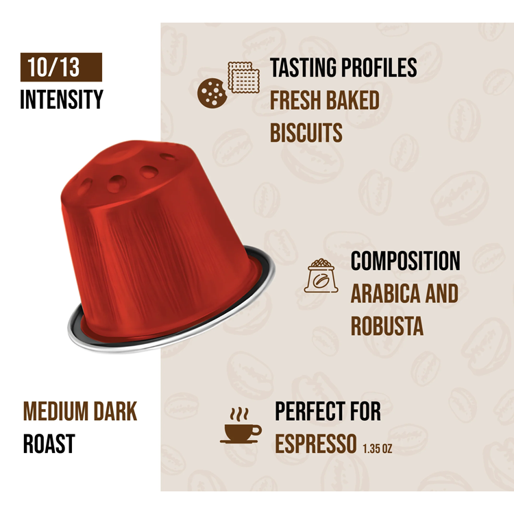 KIMBO Napoli 意式咖啡膠囊 (10粒裝) 深度烘焙 - 兼容 Nespresso