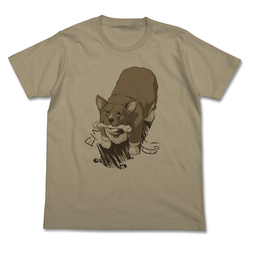 骨型ｶﾞﾑを咥えたｱｲﾝのTｼｬﾂ/SAND KHAKI COSPA 051126
