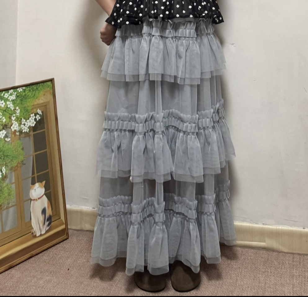 層層花邊蛋糕半身紗裙
