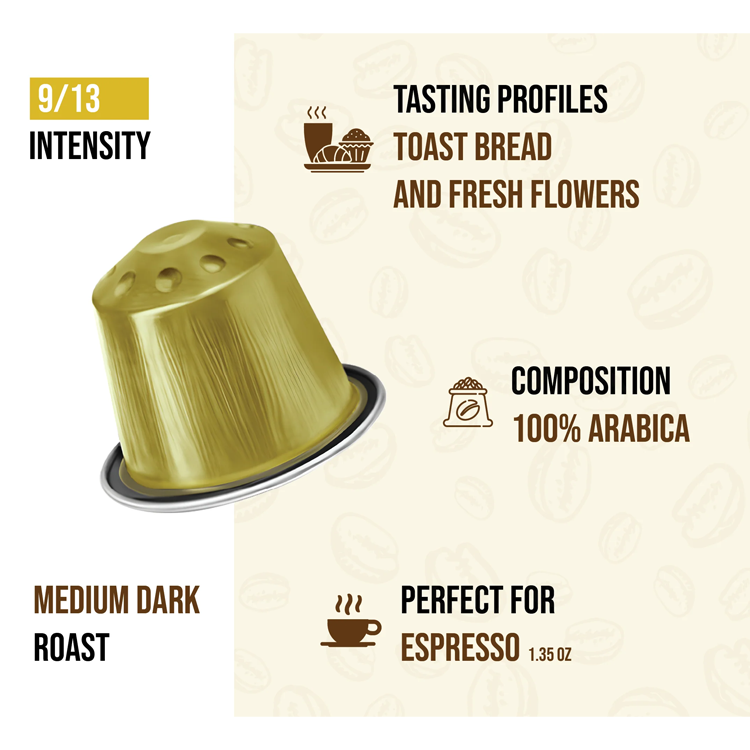KIMBO Barista 意式咖啡膠囊 (10粒裝) 中度烘焙 - 兼容 Nespresso