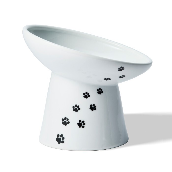 日本直送 貓壹Necoichi 貓貓快樂食光 - 斜淺口食碗M