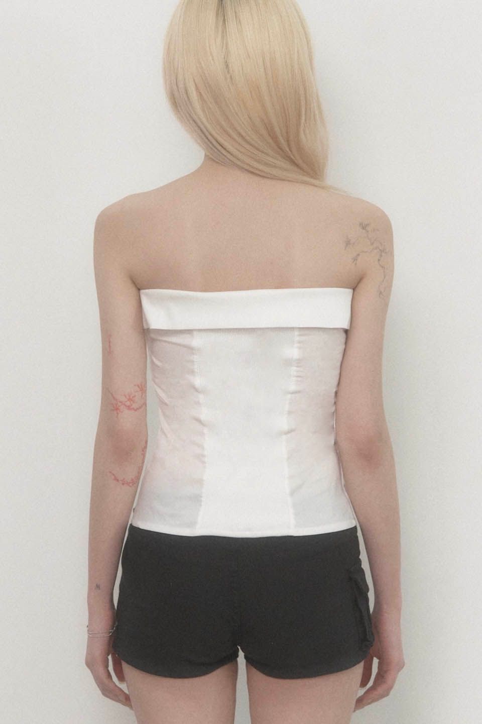 ETRE AU SOMMET 綁帶襯衫管頂上衣 CHANCE633