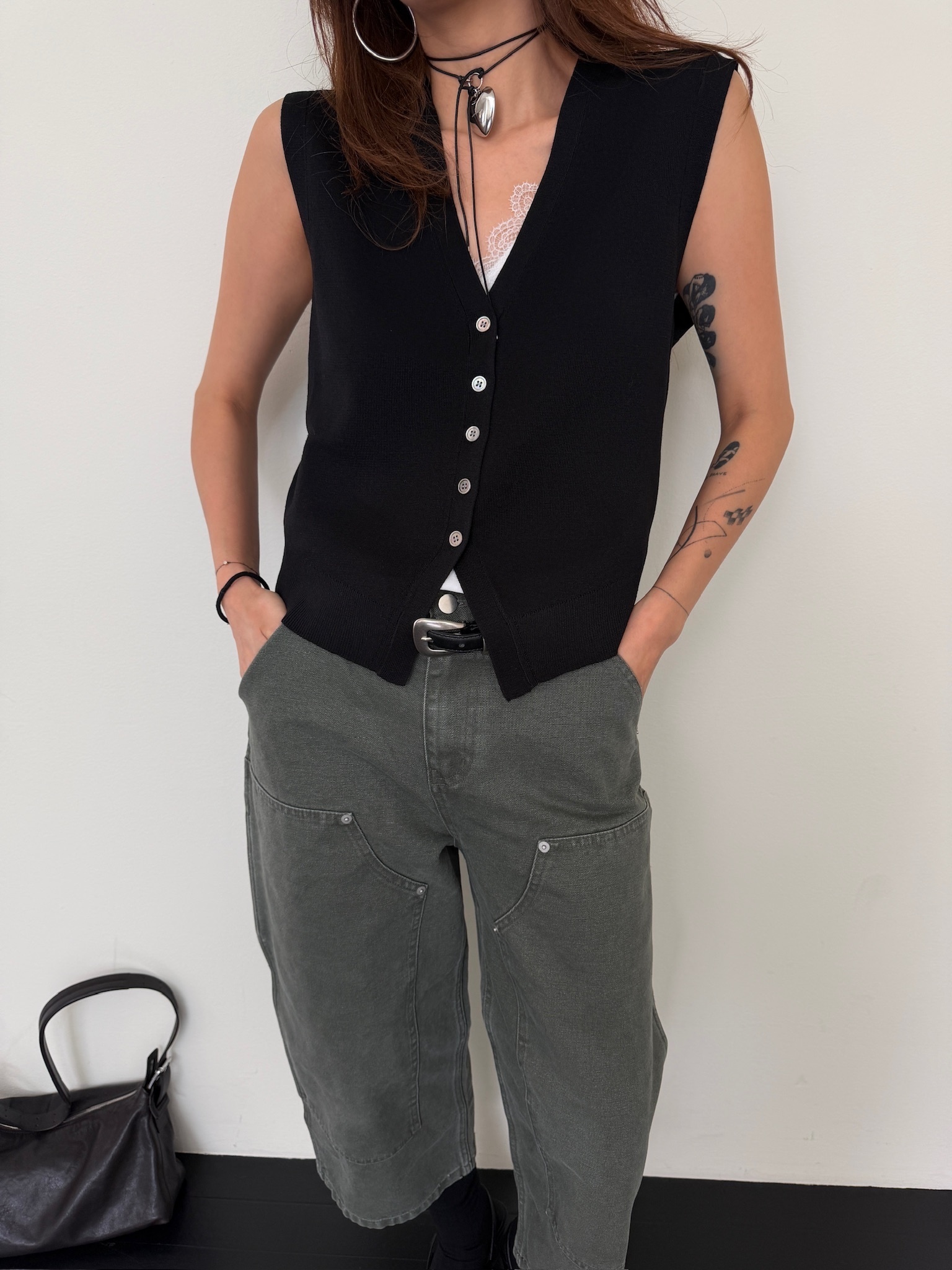 Front button knitted  cardigan